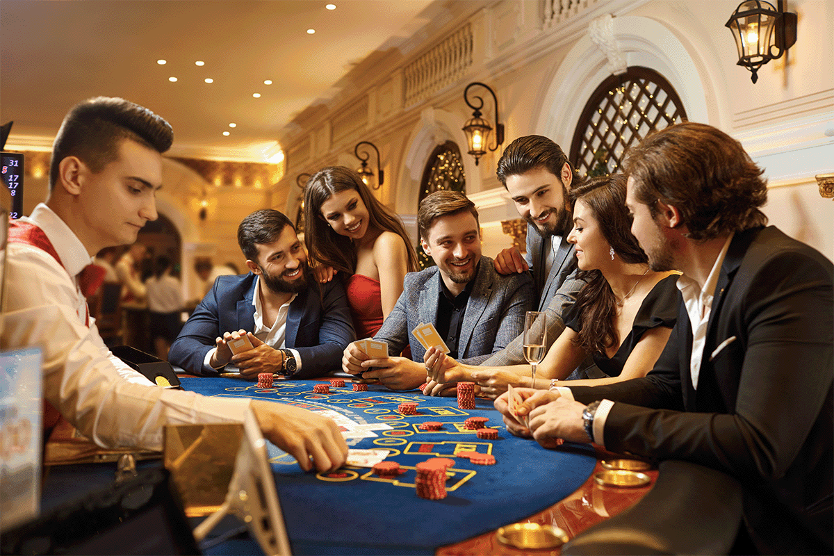 Group of people playing a table game at a casino - Full bleed image, Go to Simpli.fi’s ZTV Targeting Solution Helps TRG Increase Business for Resort Casino