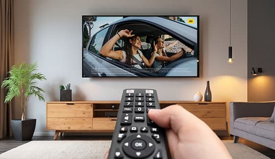 A CTV ad on a television