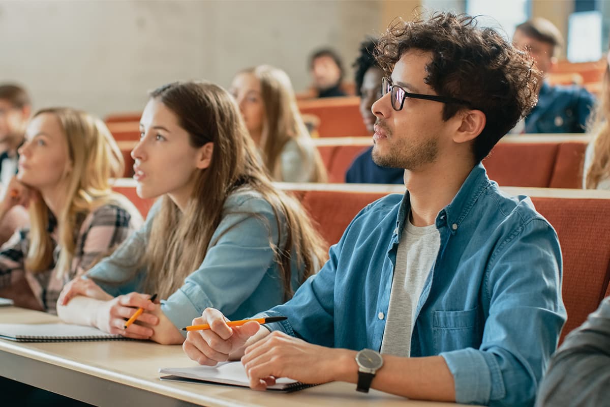 College students in a classroom setting