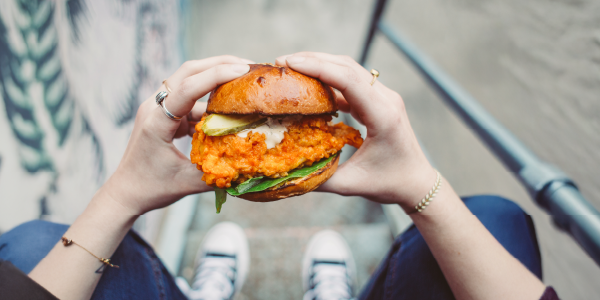 Photo of a fried chicken sandwich