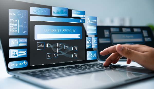 A laptop screen with campaign strategy on it
