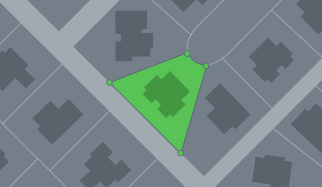 Geo-Fencing mapped over an overhead shot of a city block. Geo-Fencing statistics, market growth data, and location-based advertising performance.